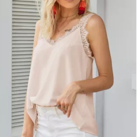 PALE Pink Boho Lace Silky Soft Cami NWT - Picture 6 of 6